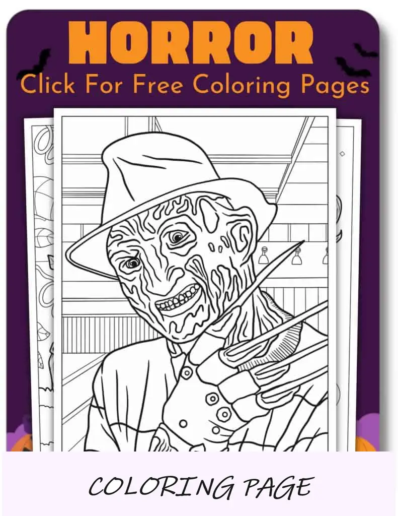 Desenhos para colorir de Halloween com ícones de terror
