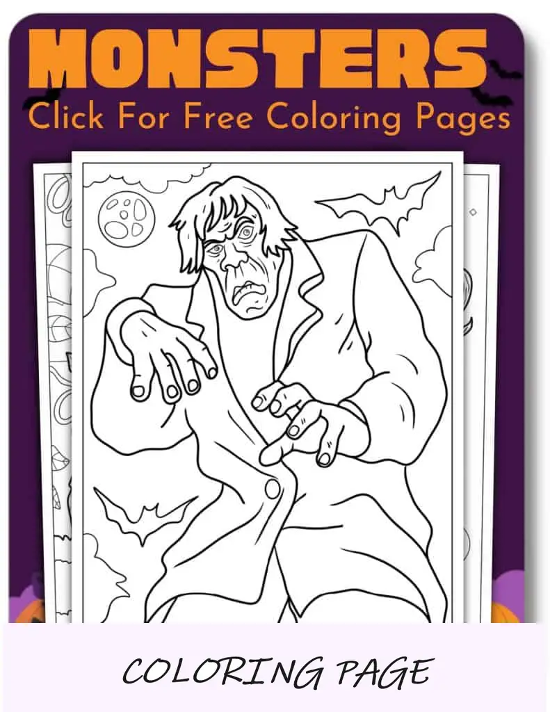 Desenhos para colorir de Halloween de monstros