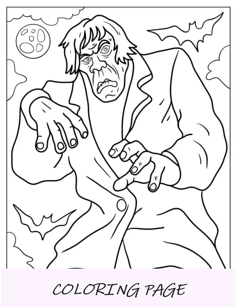 Página para colorir de monstro de Halloween