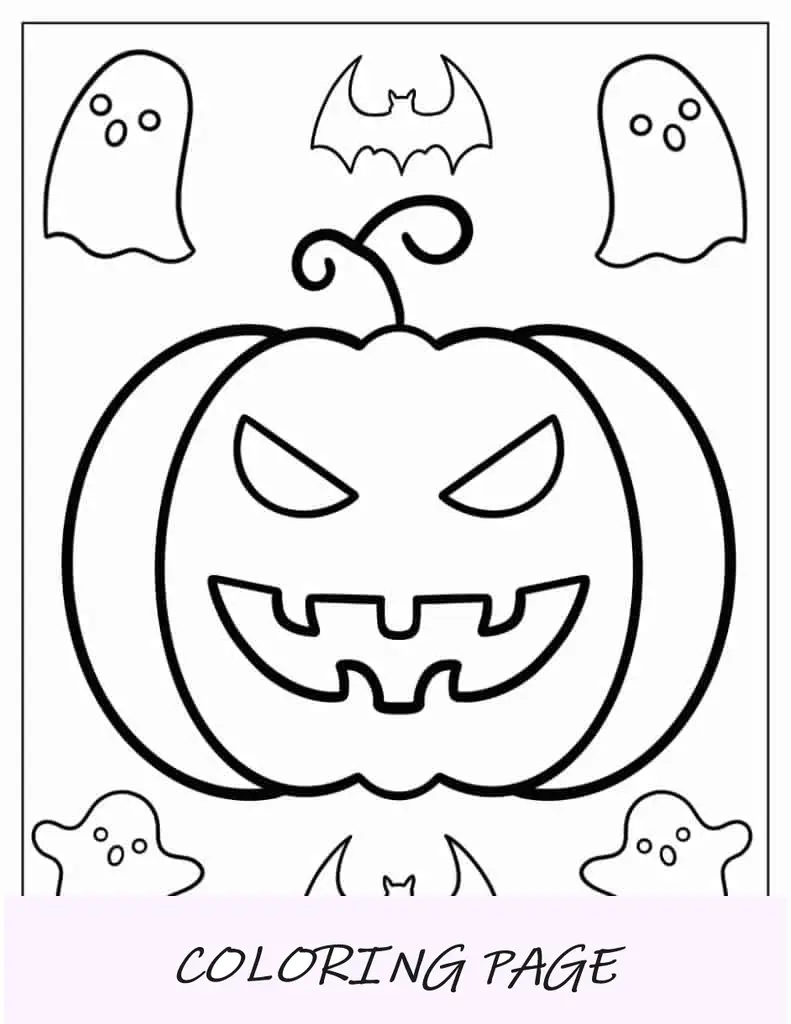 Página para colorir de Halloween de Jack-O-Lantern assustador para crianças