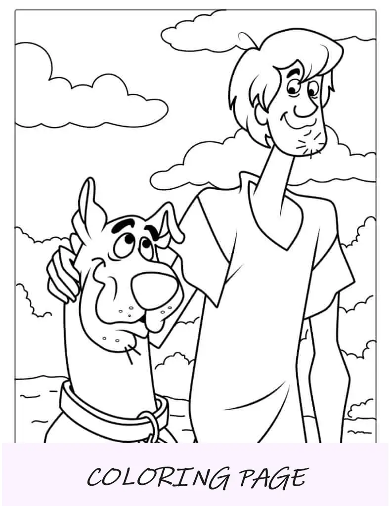Página para colorir de Halloween de Scooby-Doo e Salsicha