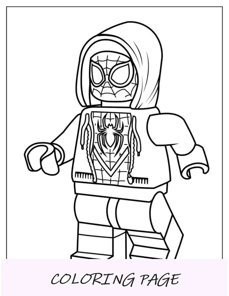 Lego Miles Morales Homem-Aranha para colorir