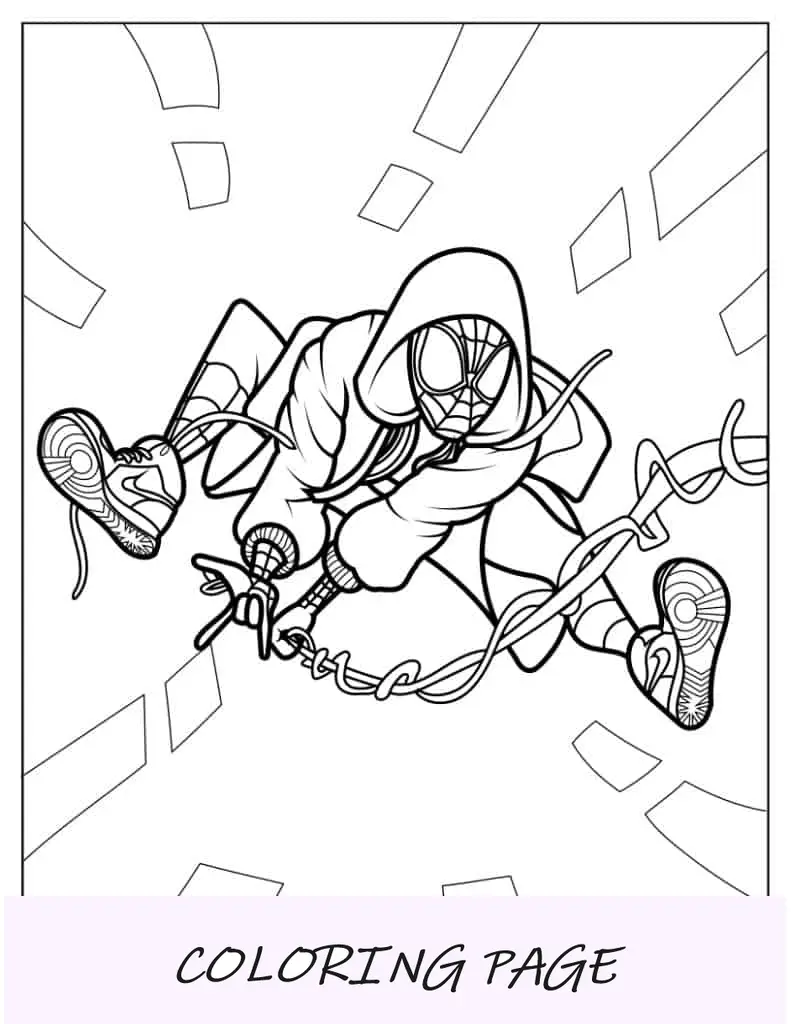 Miles Morales atirando teia de aranha