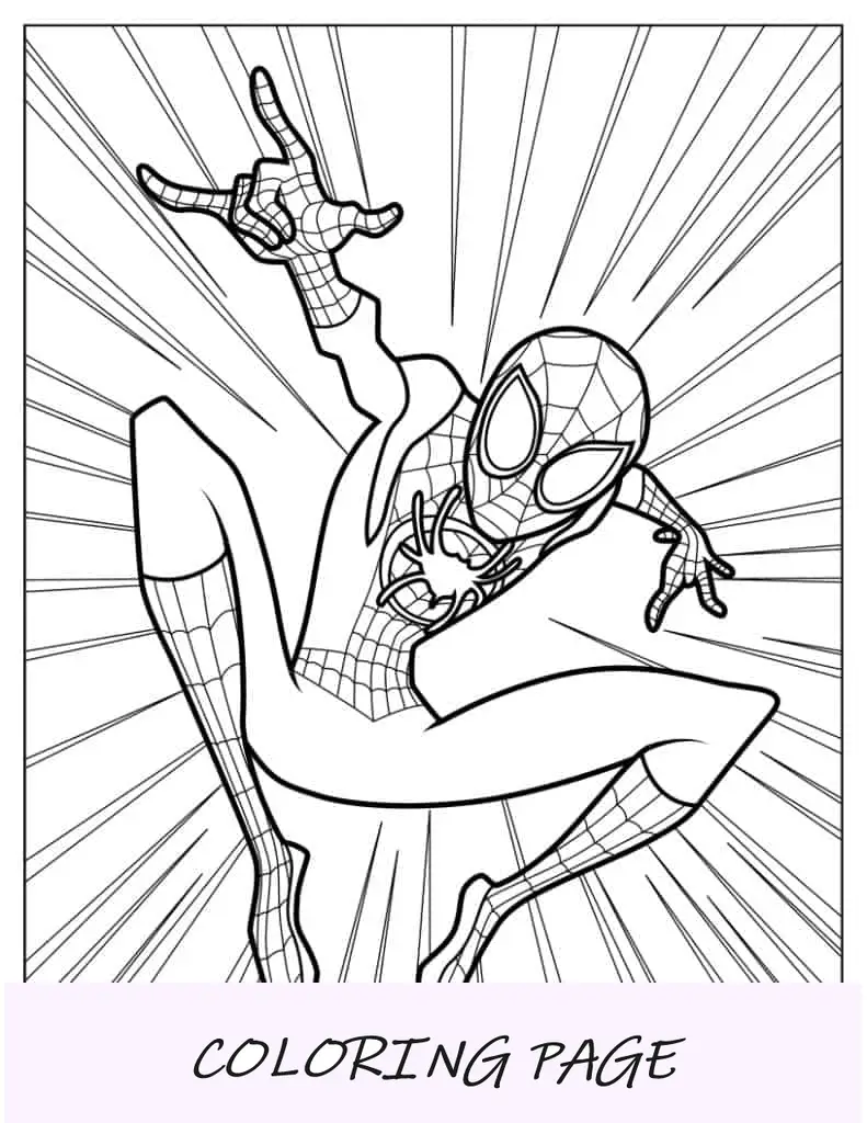 Página para colorir do Homem-Aranha Miles Morales