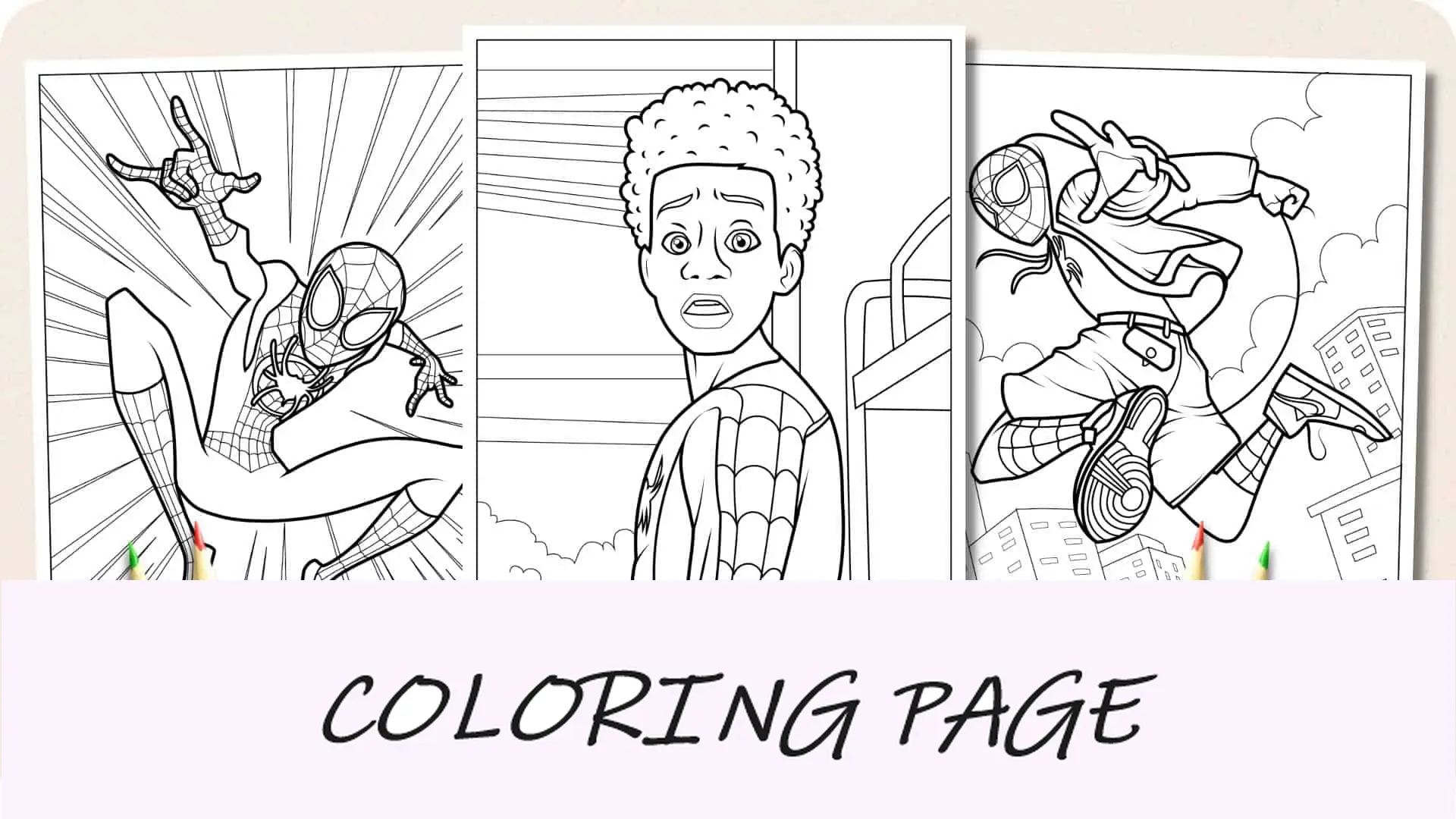 Páginas para colorir de Miles Morales Imagem em destaque