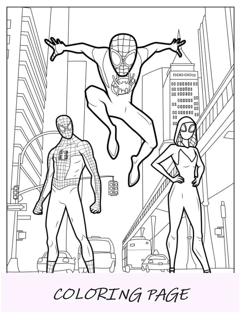 Miles Morales com coloração do Homem-Aranha e da Aranha Fantasma