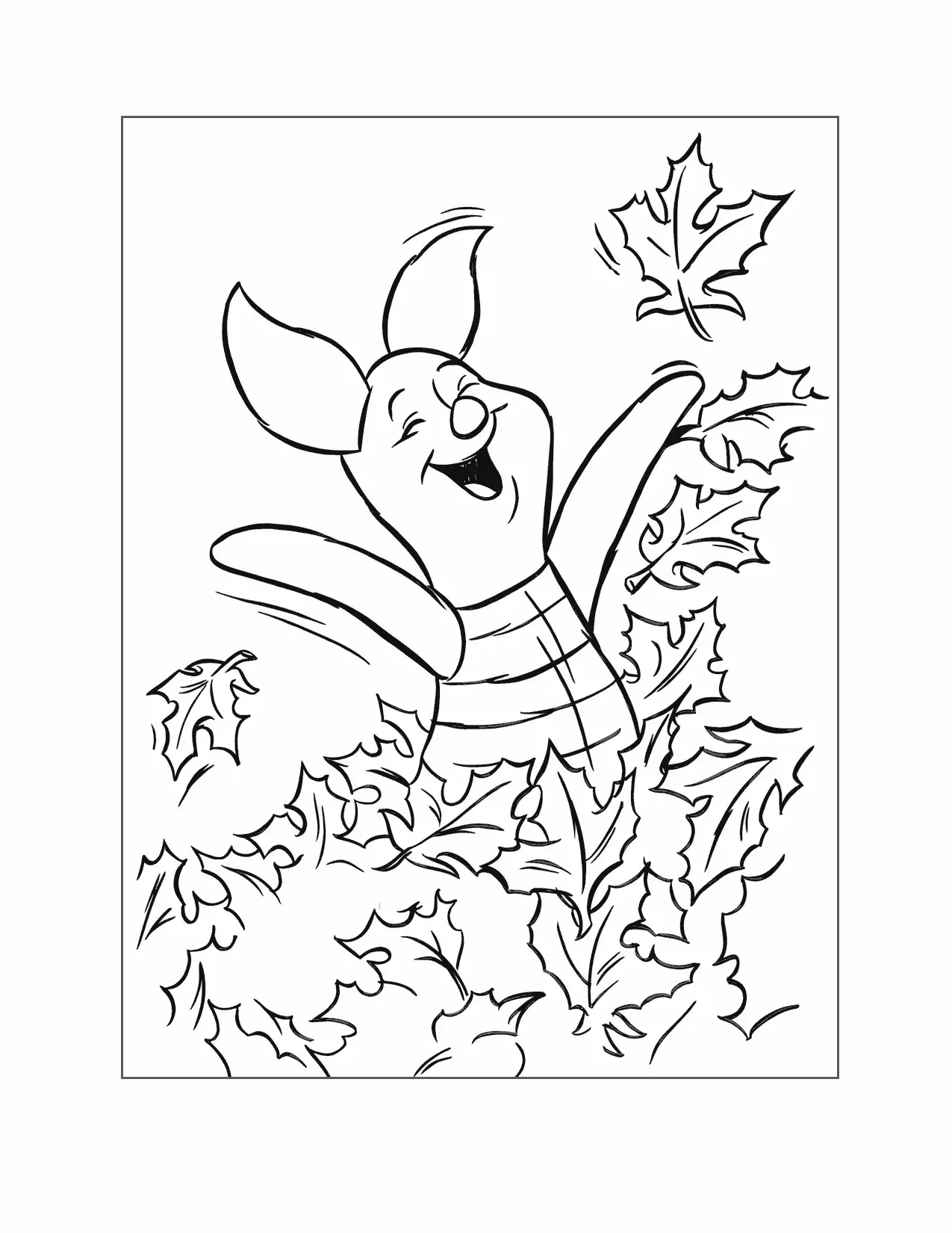 Piglet In The Fall Leaves