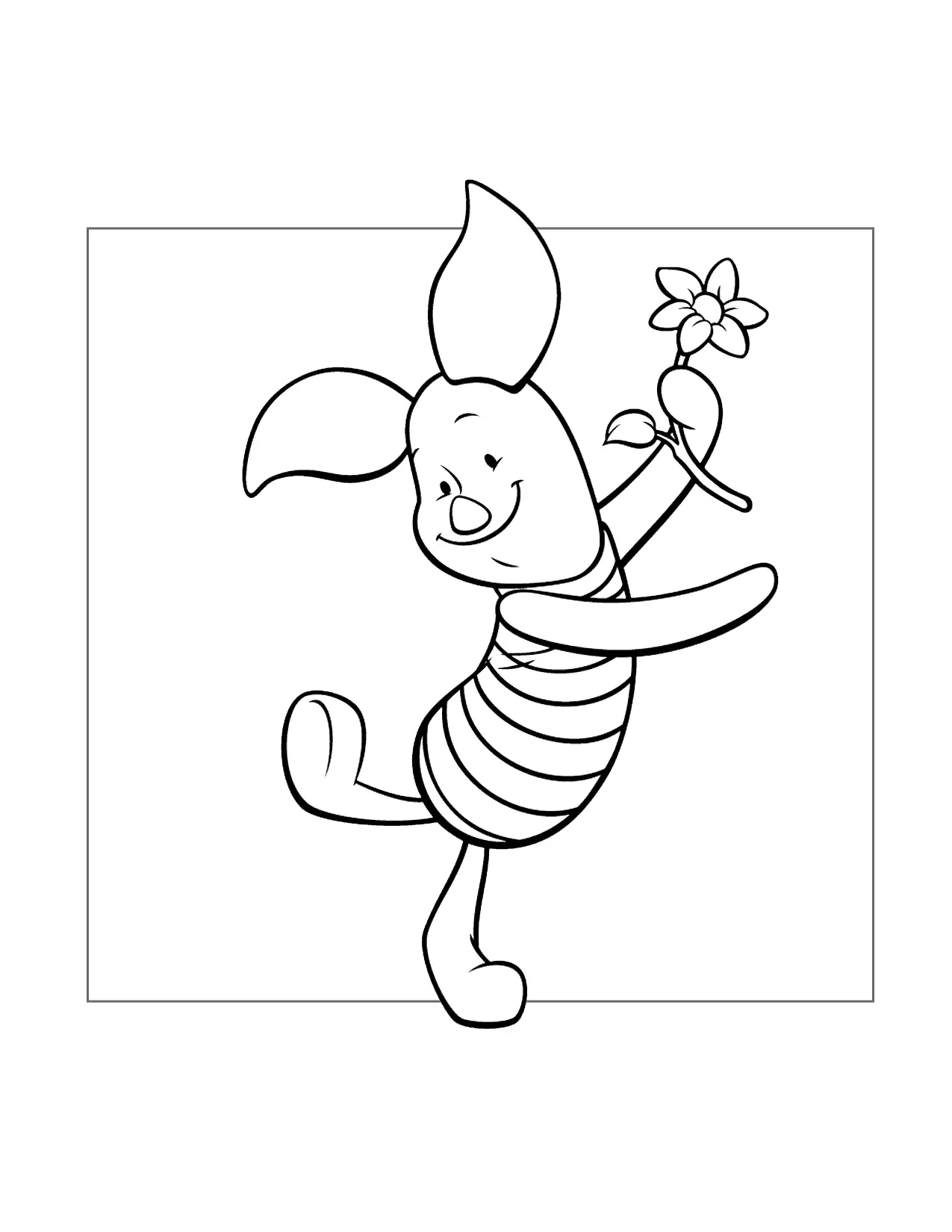 Piglet Dances Coloring Page