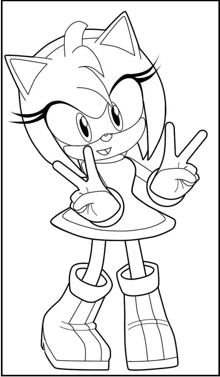 Amy Rose Sonic Coloring Pages
