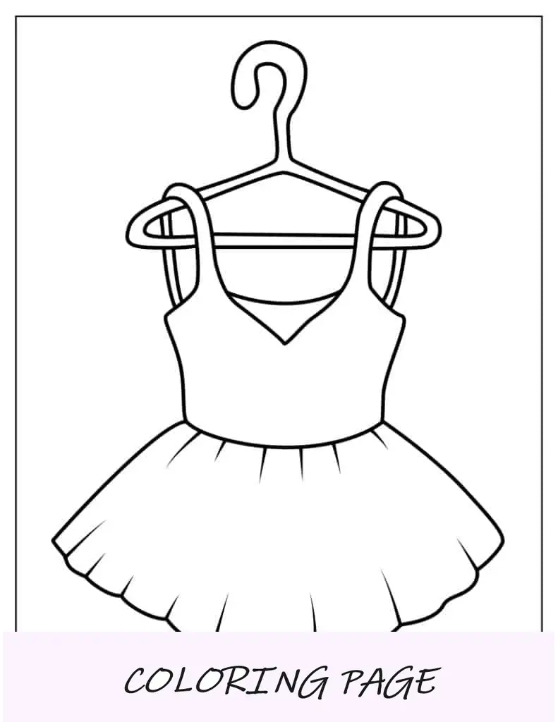 Pagina da colorare di abito da ballerina