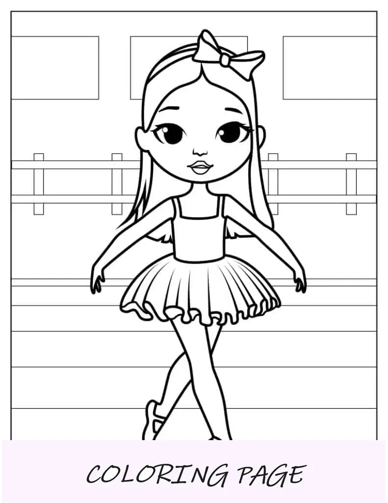 Ballerina che fa un inchino per colorare