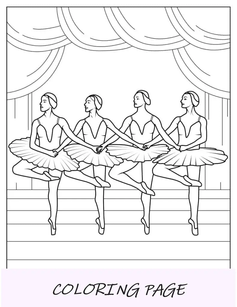 Ballerine della Bella Addormentata da colorare