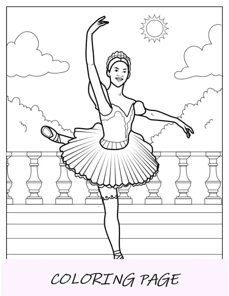 Pagina da colorare di ballerina danzante