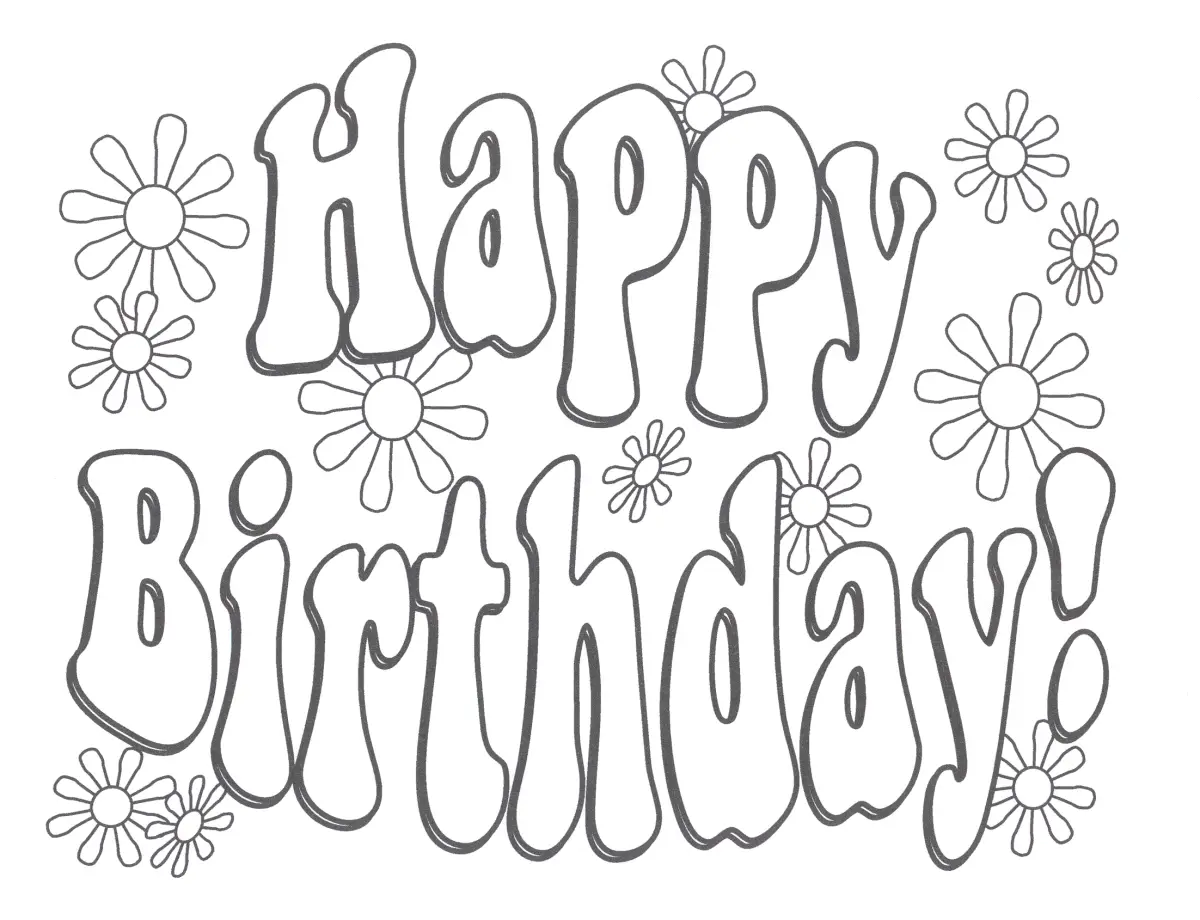 Happy Birthday Party Balloons Coloring Pages