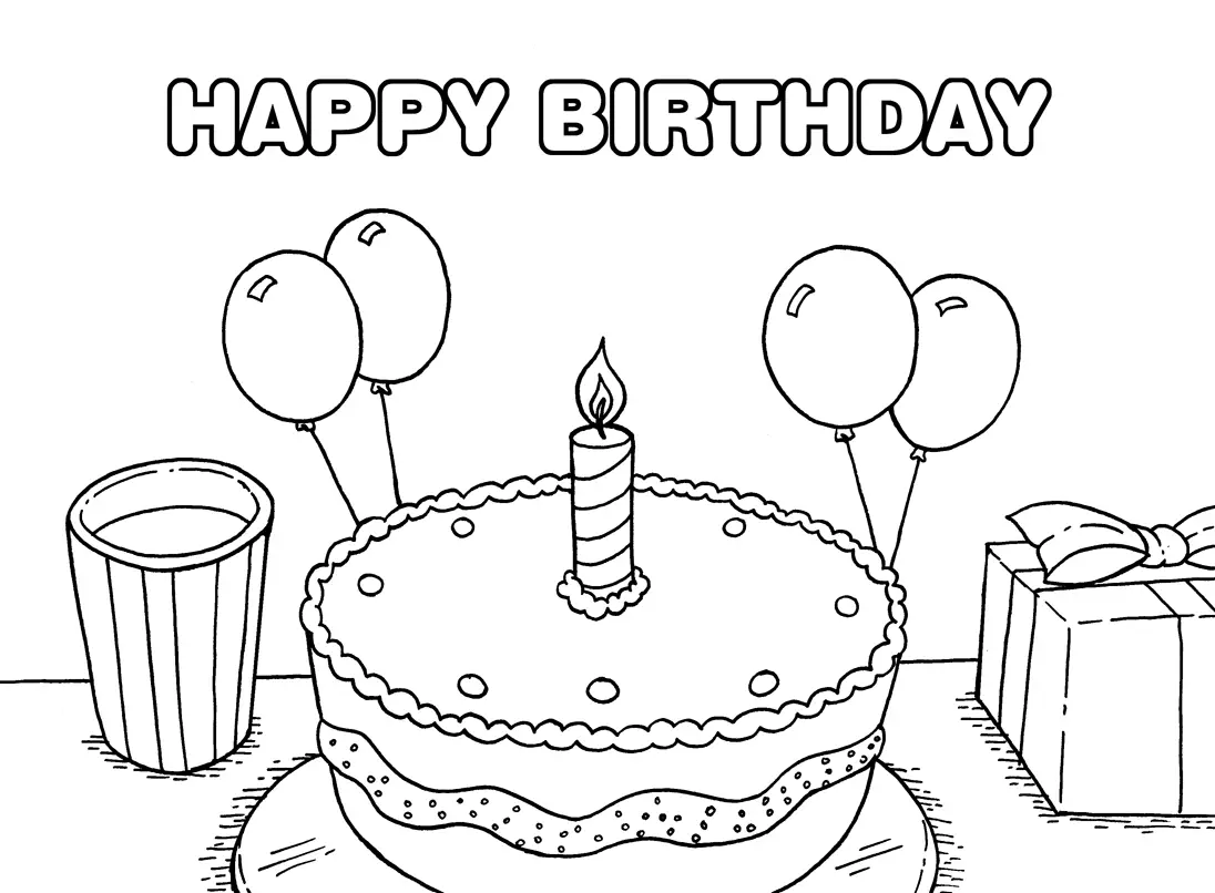 Happy Birthday Mom Coloring Page