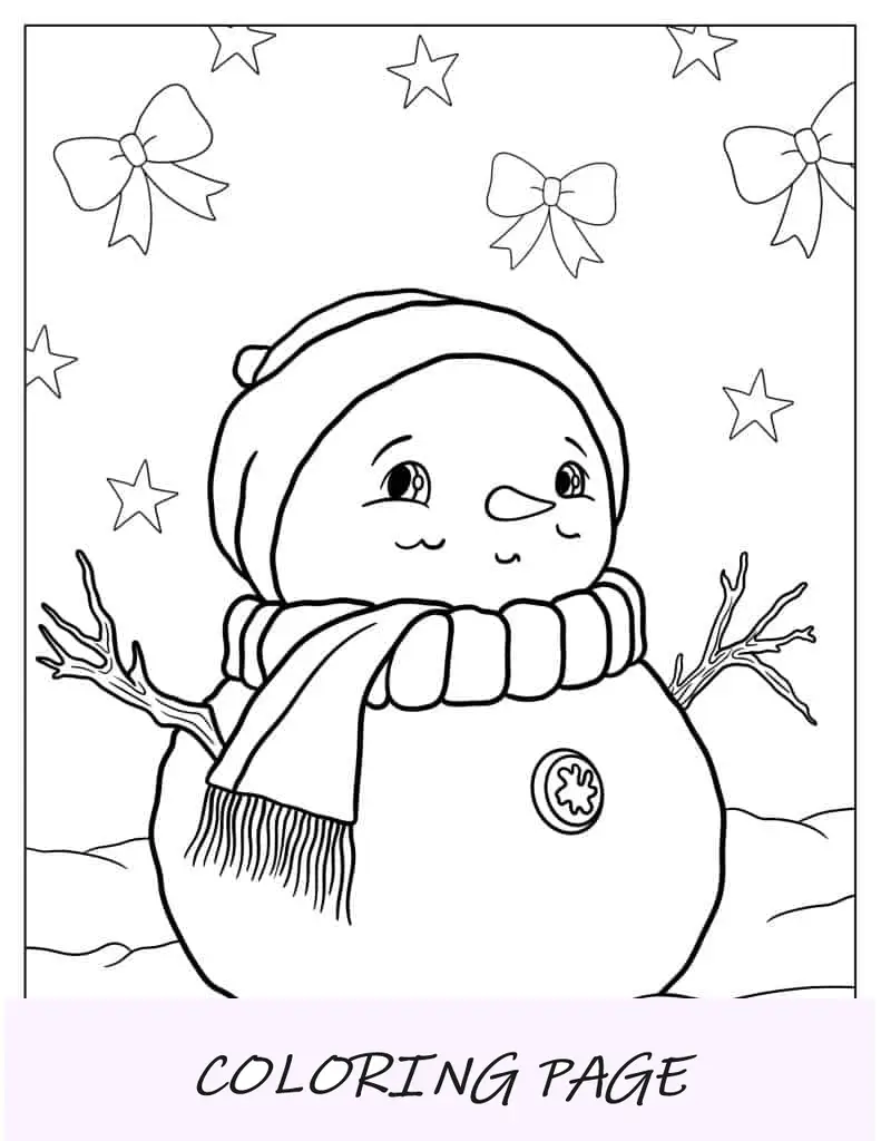 Desenho para colorir do boneco de neve gelado