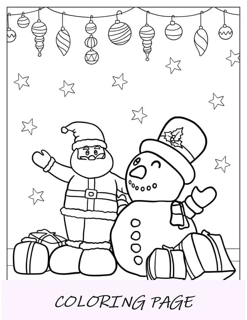 Boneco de neve simples de colorir para crianças