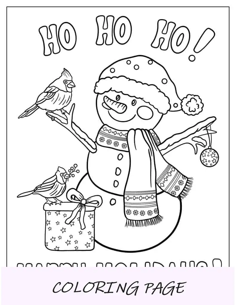 Globo de neve com boneco de neve dentro para colorir