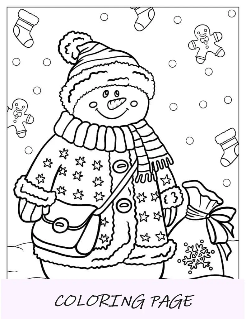Mandala de boneco de neve para colorir para adultos