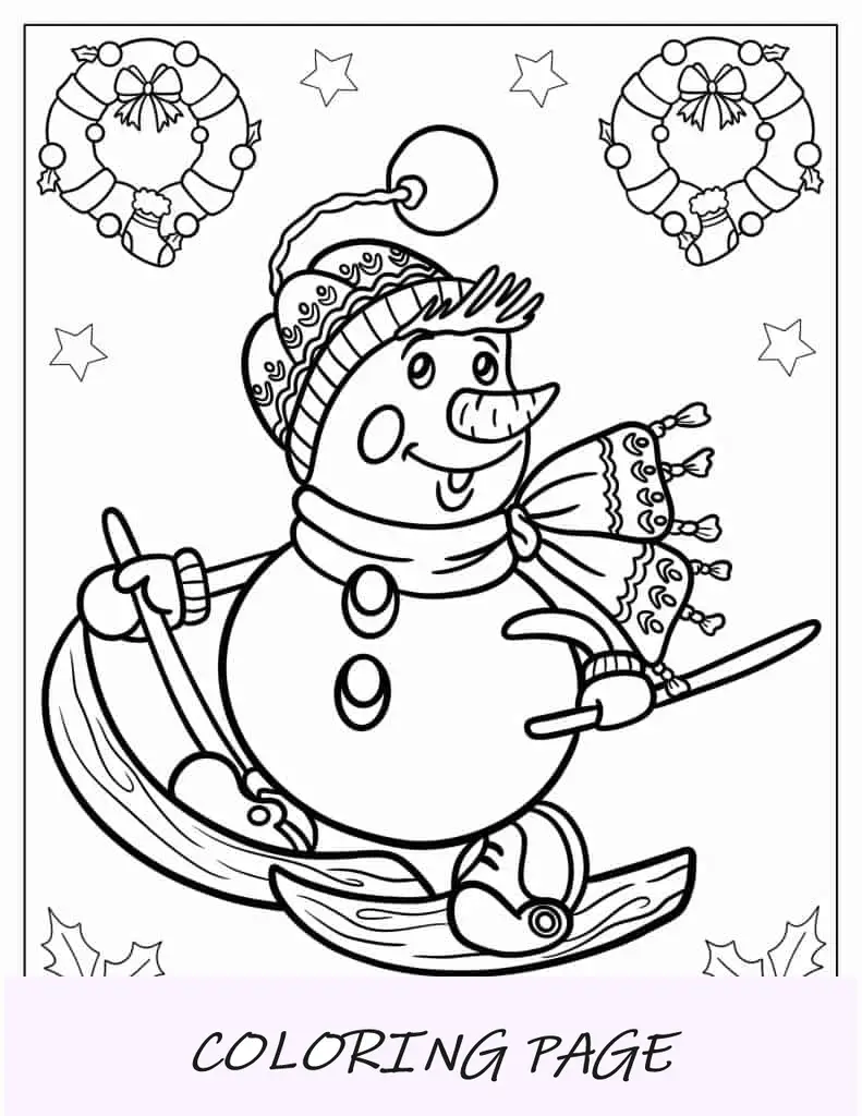 Imagem em destaque de páginas para colorir de boneco de neve