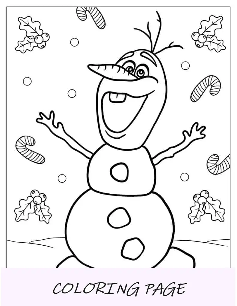 Boneco de neve estético para colorir