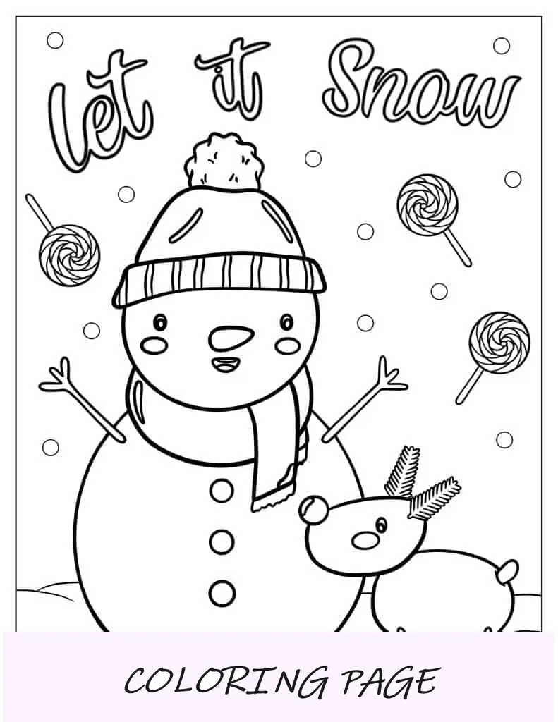 Boneco de neve bebê para colorir para crianças