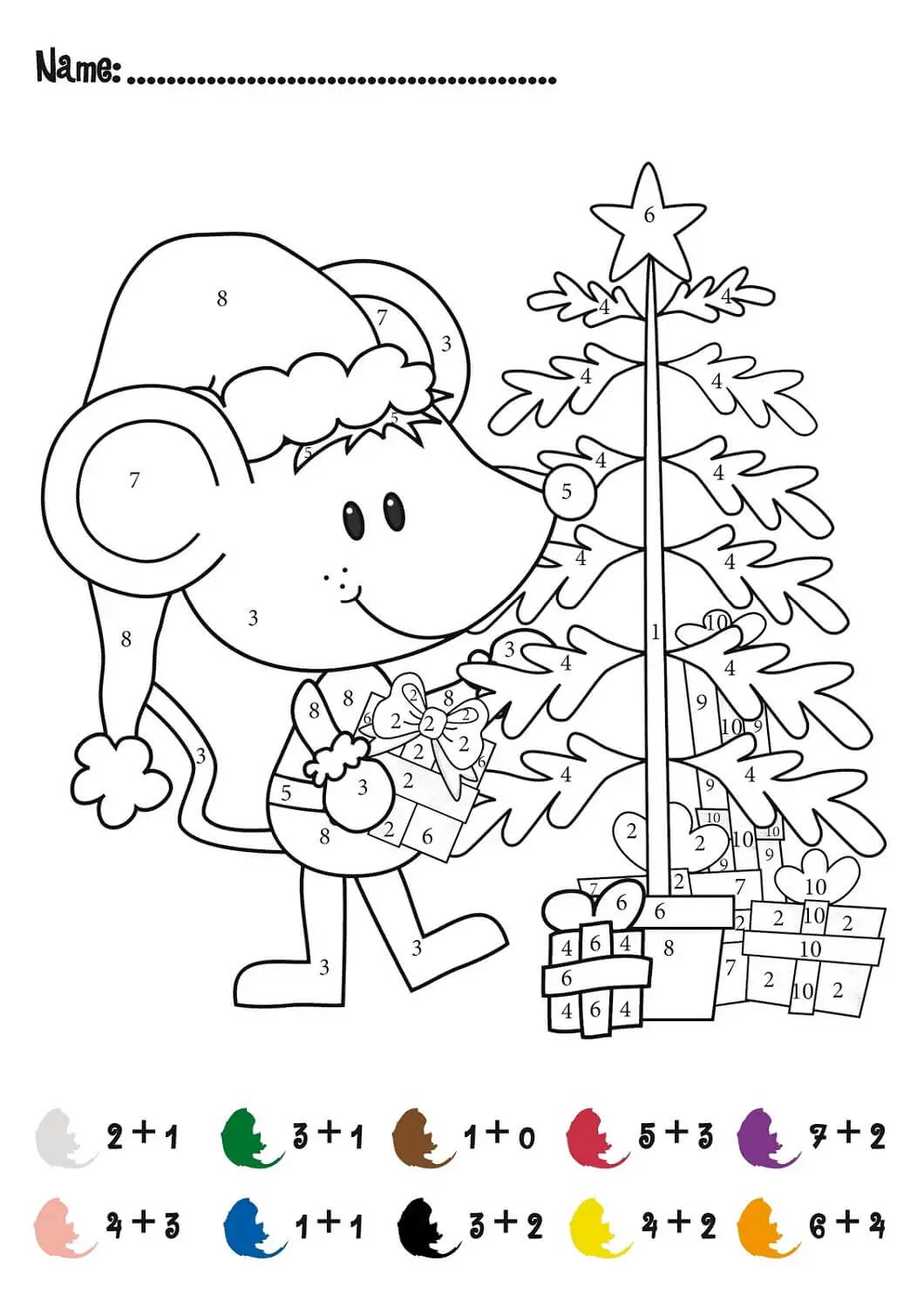 Christmas Candle Color By Number