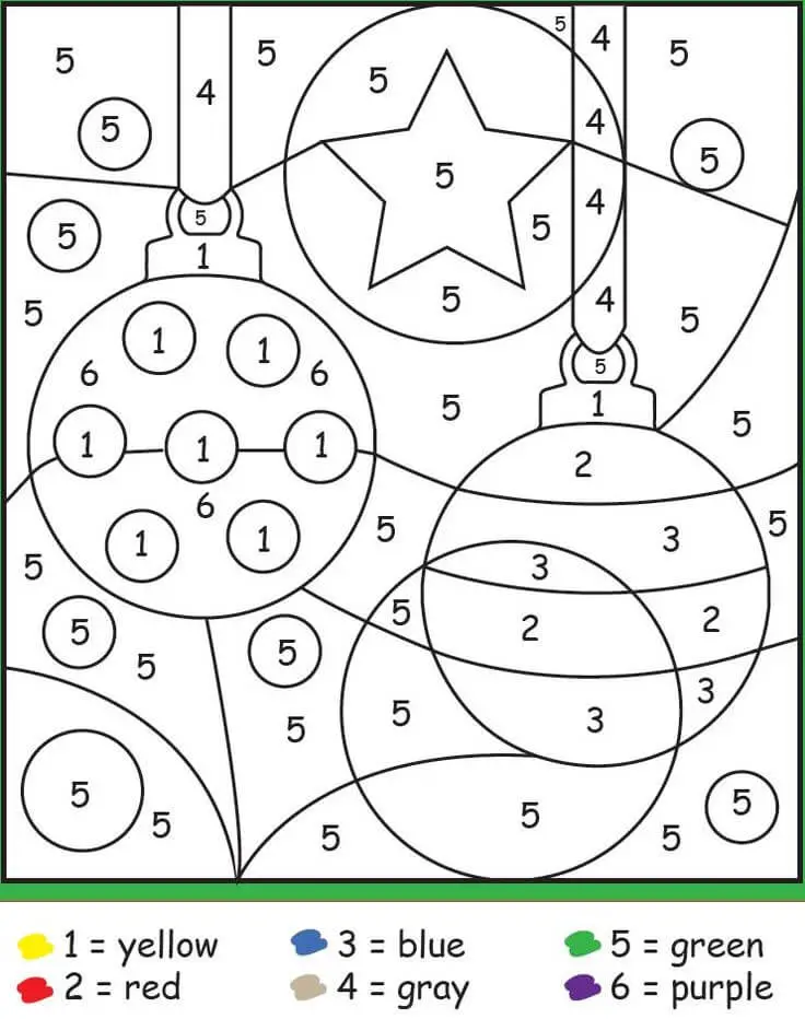 Christmas Wreath Color By Numbers