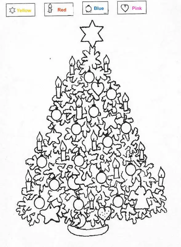 Christmas Tree Color By Numbers