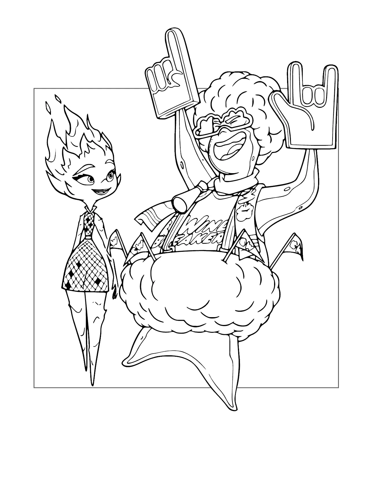 Funny Elemental Coloring Page