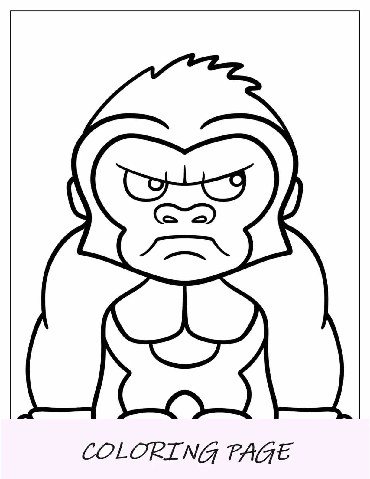 Chibi King Kong da colorare per bambini in età prescolare