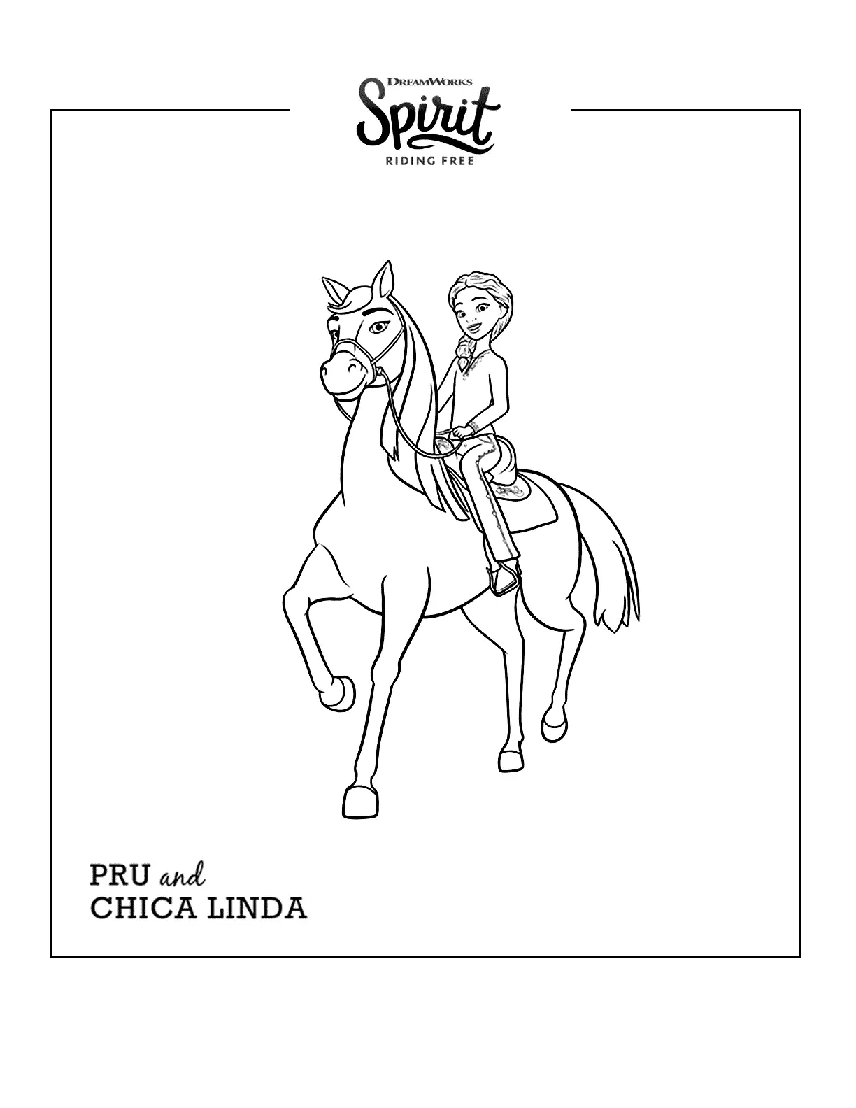 Spirit Riding Free Pru And Chica Linda Coloring Page