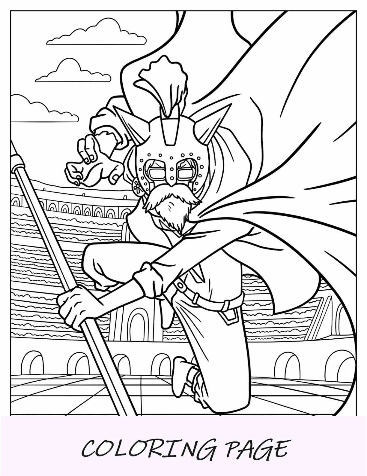 Página para colorear de One Piece del viejo Sabo en posición de lucha