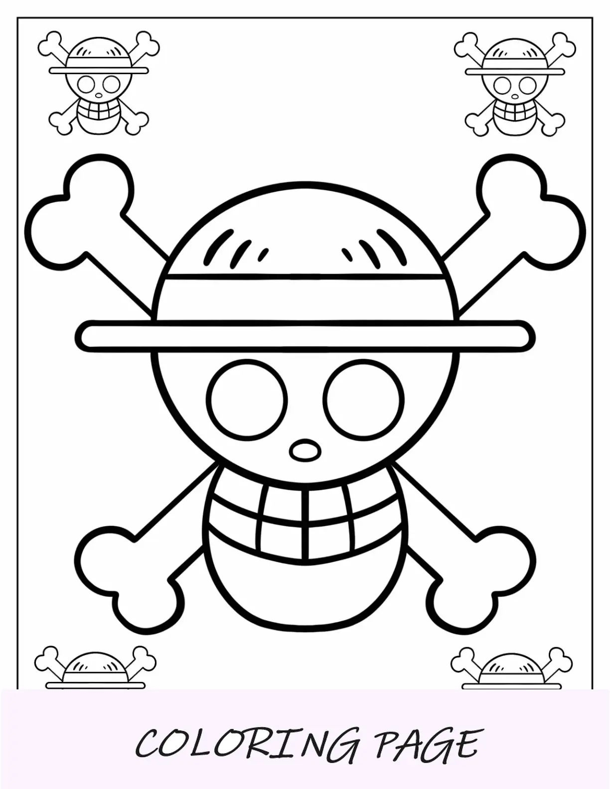 Página para colorear fácil de One Piece del logotipo