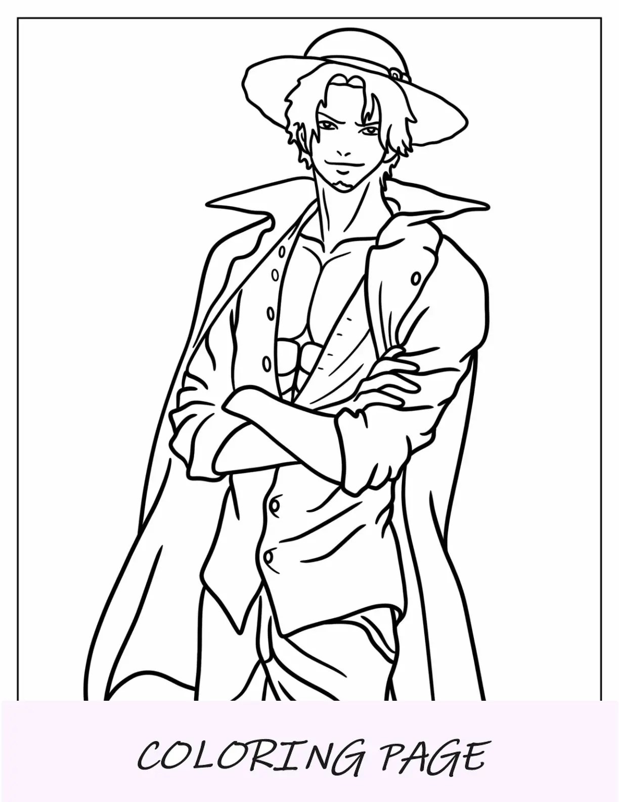 Esquema Fácil De Shanks One Piece Página Para Colorear