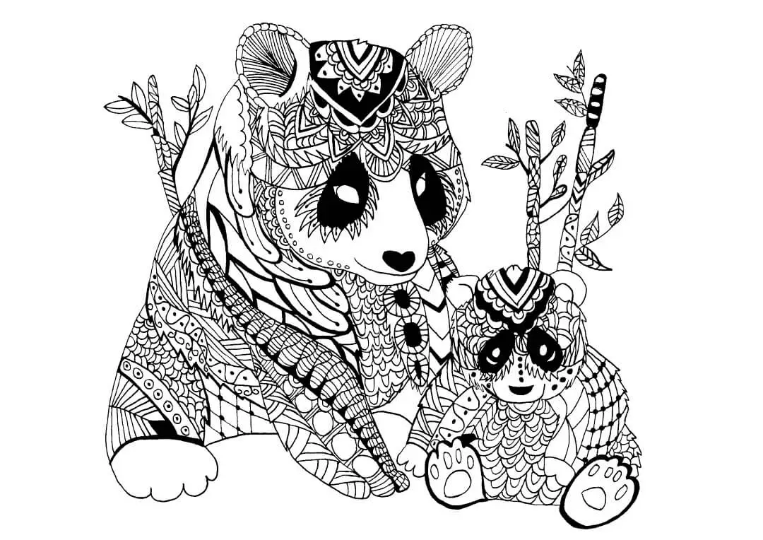 Zen Panda Coloring Pages For Adults