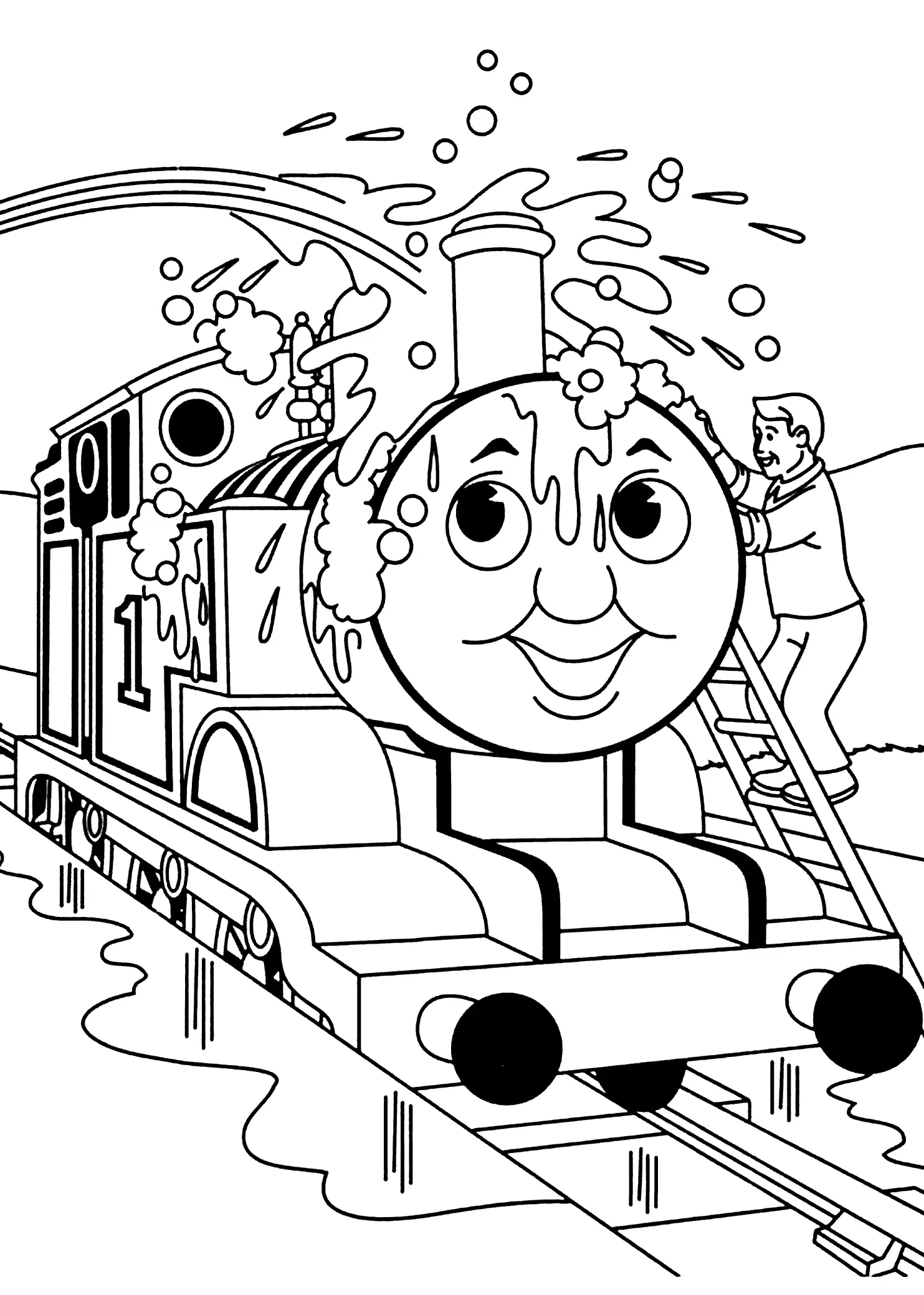 Thomas Visits The Farm Coloring Page