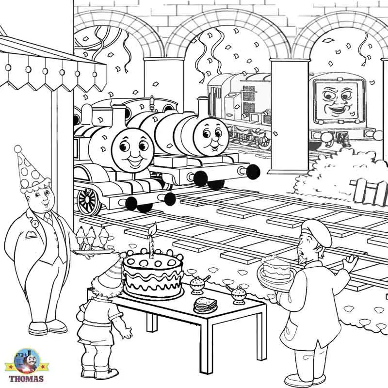 Happy Birthday Thomas Coloring Page