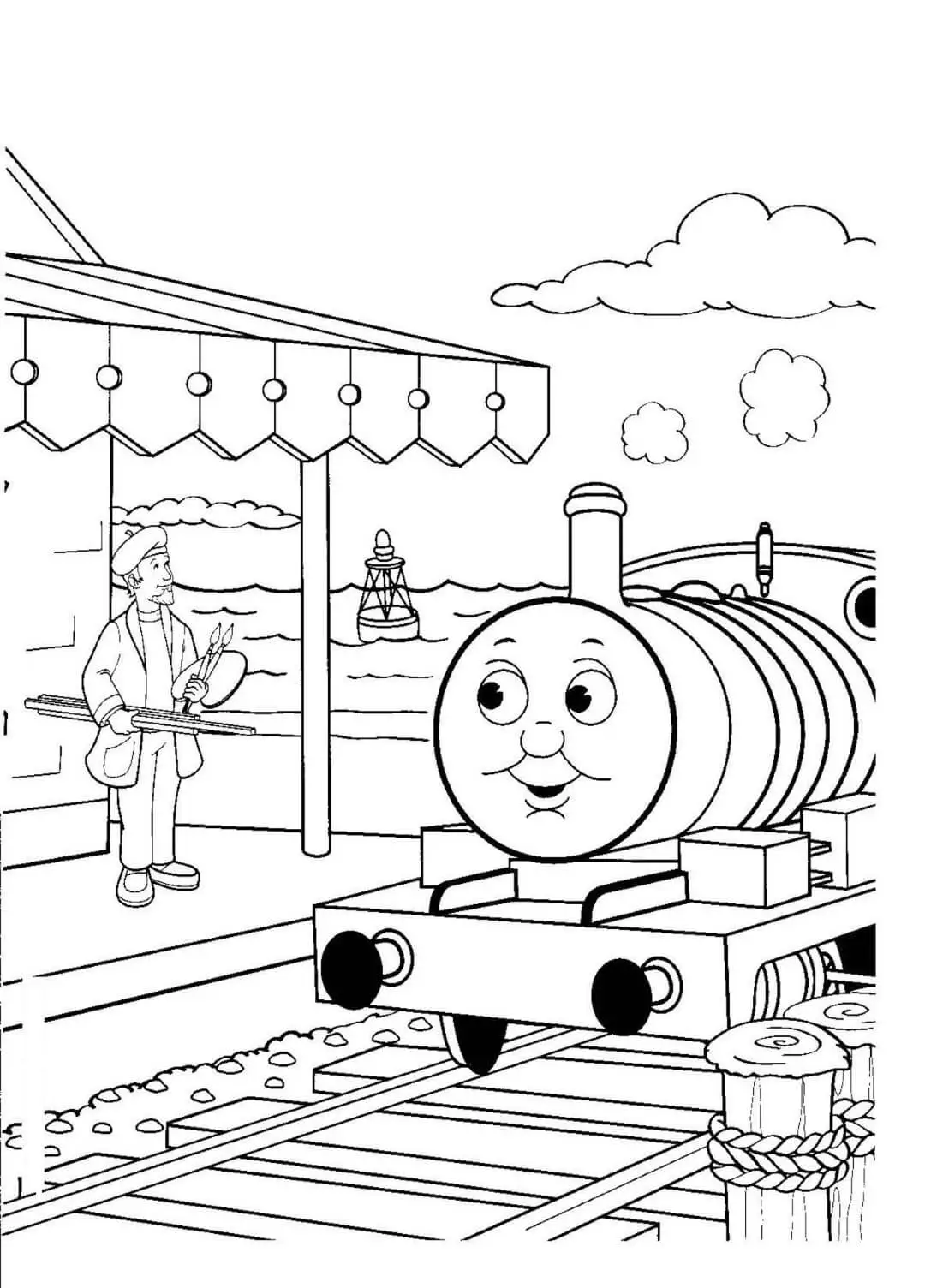 Thomas Visits France Coloring Page