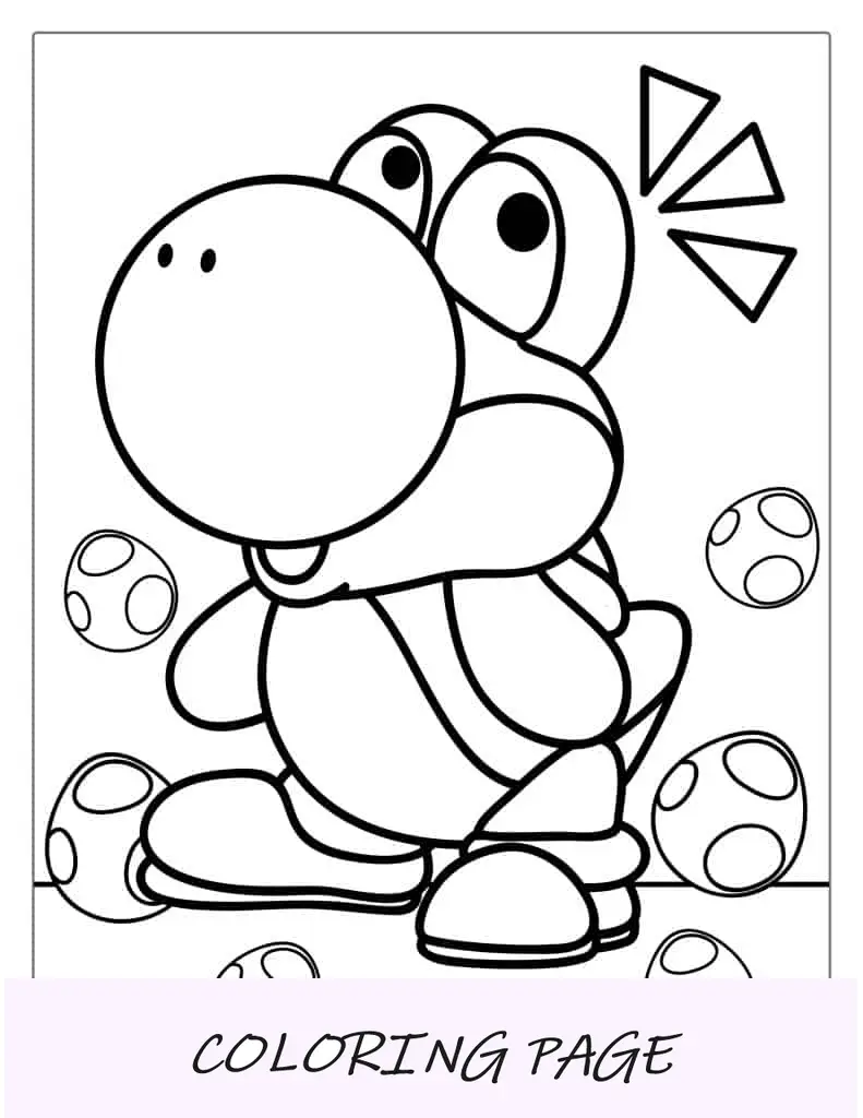Bebé Yoshi fácil de colorear