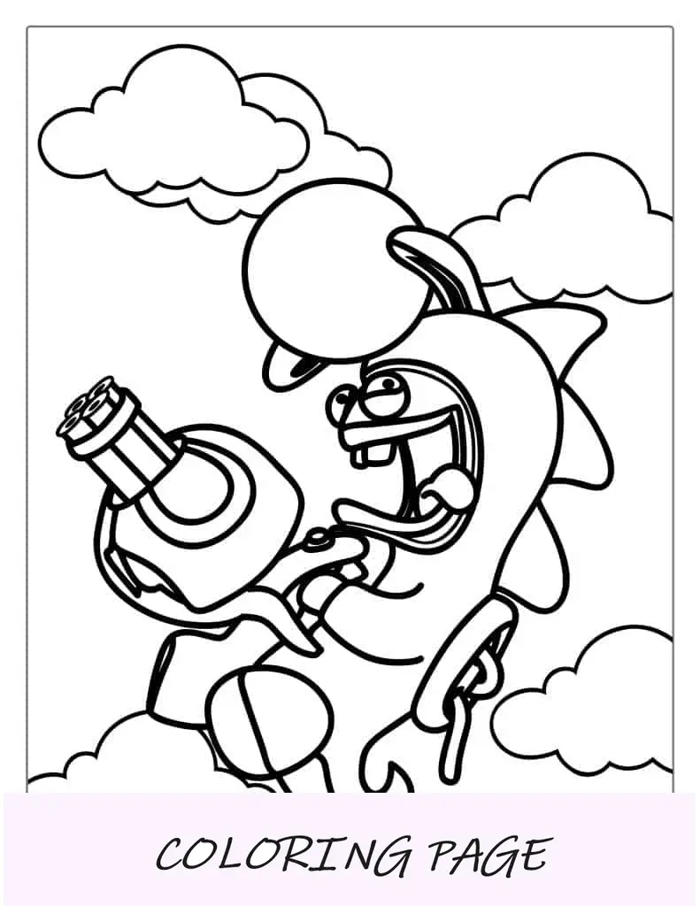 Dibujo para colorear de Rabbid Yoshi