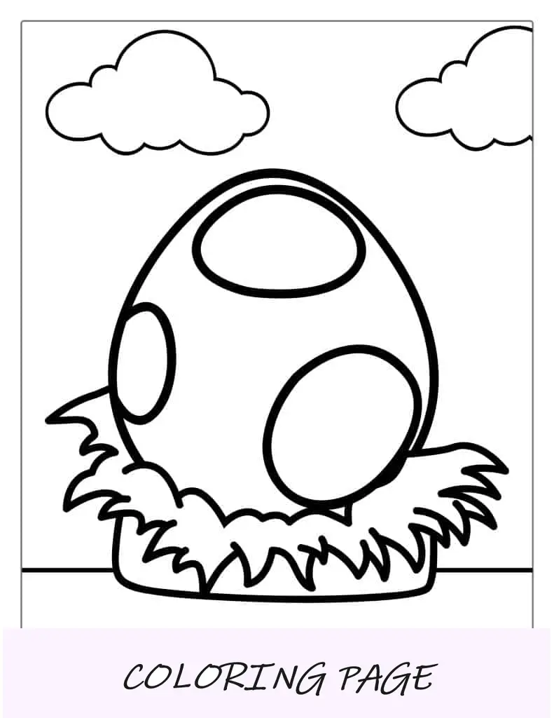 Huevo de Yoshi simple para colorear para niños
