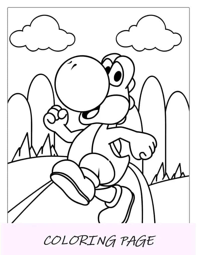 Yoshi fácil de colorear