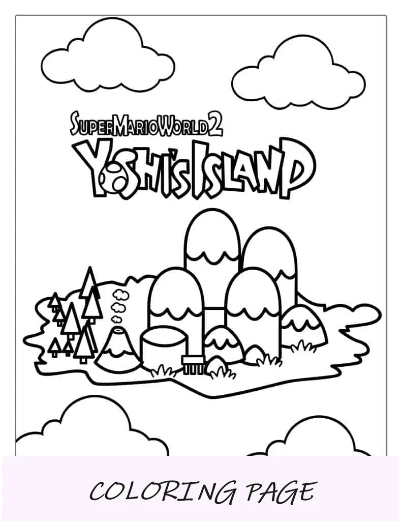 Hoja para colorear de la isla de Yoshi_s