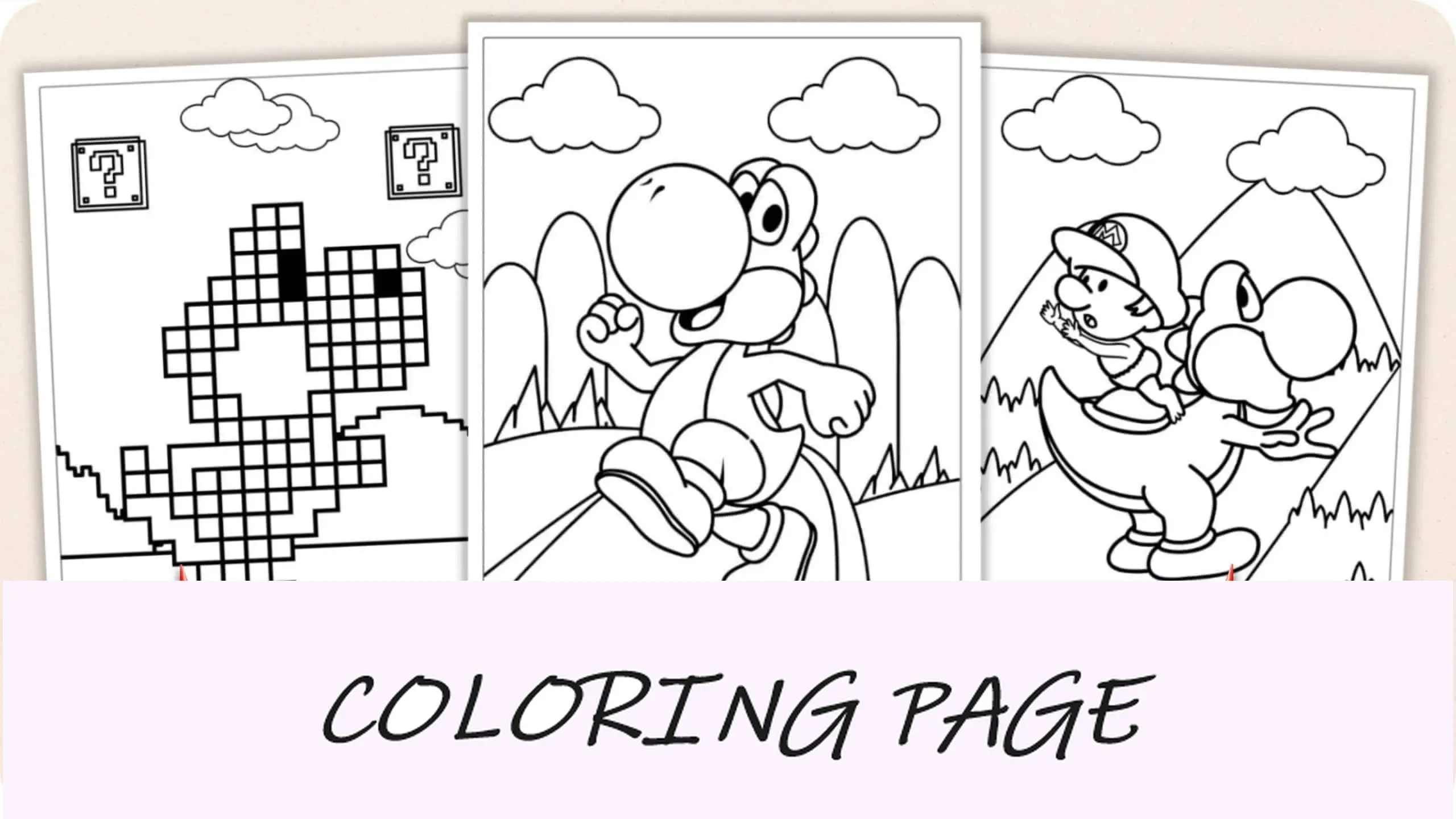 Dibujos para colorear de Yoshi Imagen destacada