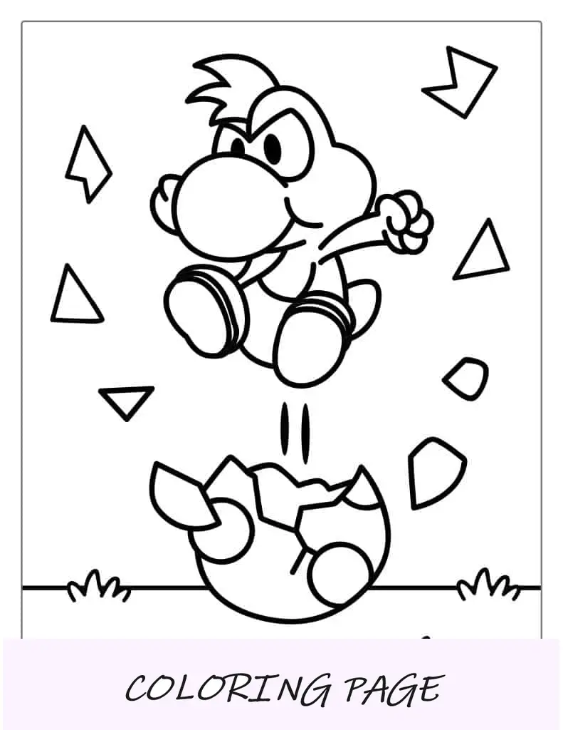 Lindo bebé Yoshi saliendo del huevo