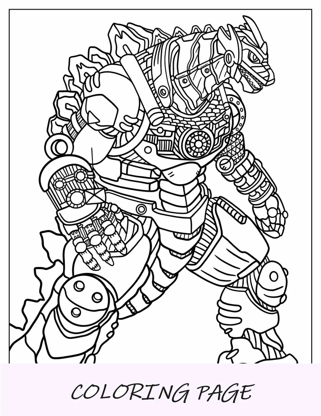 Página para colorir Mechagodzilla para crianças