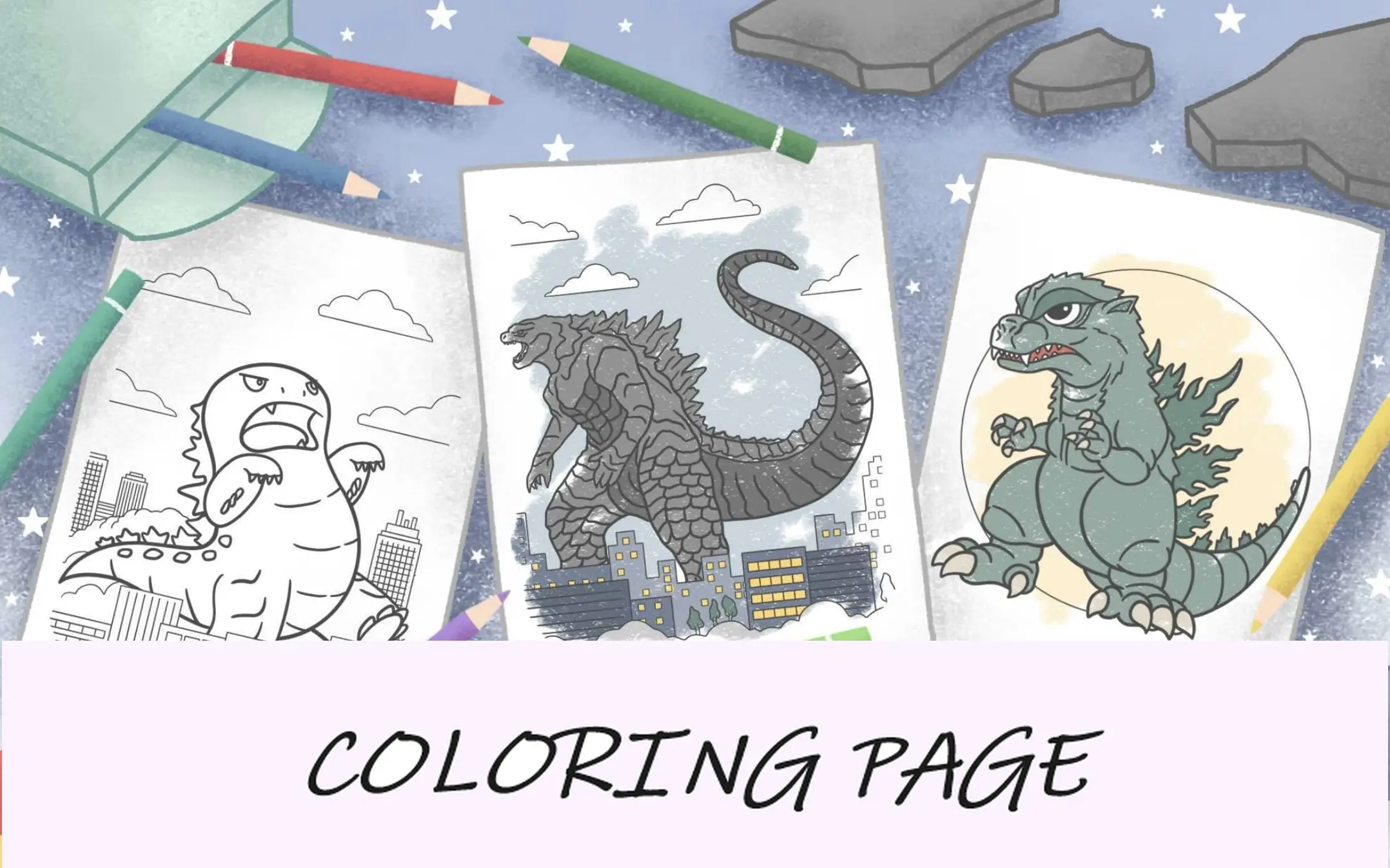 imagens de destaque do godzilla para colorir