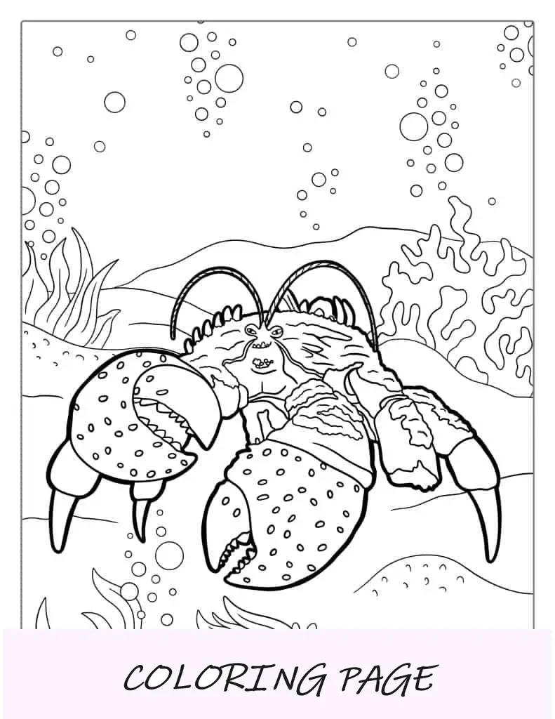 Imagem para colorir do Evil Tamatoa, o caranguejo