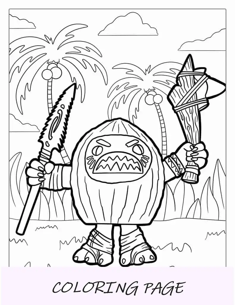 Imagem para colorir dos piratas de coco Kakamora
